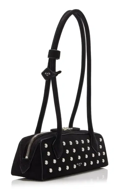 Alaïa Exclusive Le Teckel Small Studded Suede Shoulder Bag | Thumbnail 4