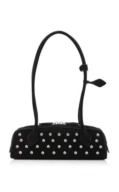Alaïa Exclusive Le Teckel Small Studded Suede Shoulder Bag | Thumbnail 5