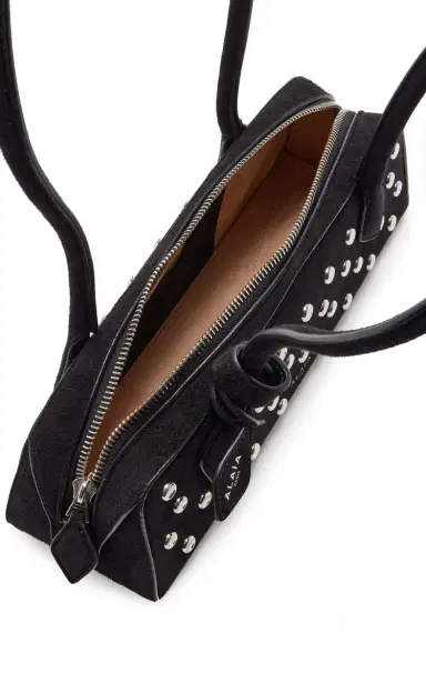 Alaïa Exclusive Le Teckel Small Studded Suede Shoulder Bag | Thumbnail 6
