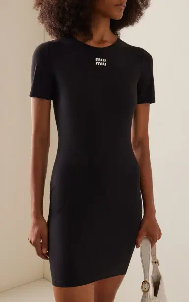Miu Miu Knit Jersey Mini Dress | Thumbnail 3 Miu Miu Knit Jersey Mini Dress | Thumbnail 3