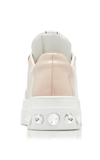 Miu Miu Crystal-Embellished Leather Sneakers | Thumbnail 3