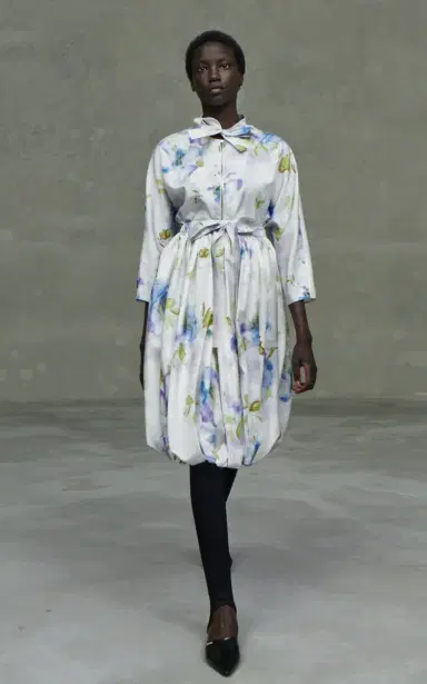Prada Printed Radzmire Tie-Neck Top | Thumbnail 2
