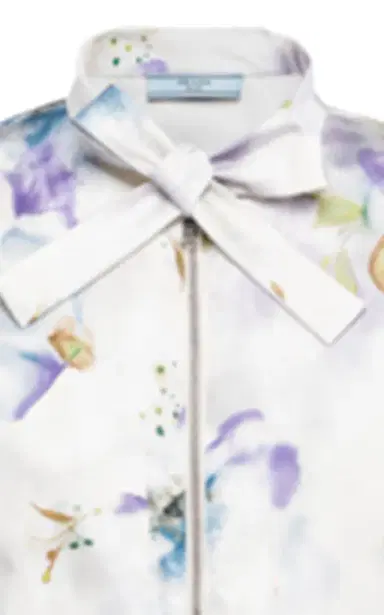 Prada Printed Radzmire Tie-Neck Top | Thumbnail 4