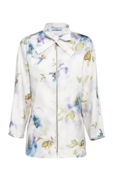 Prada Printed Radzmire Tie-Neck Top | Thumbnail 5