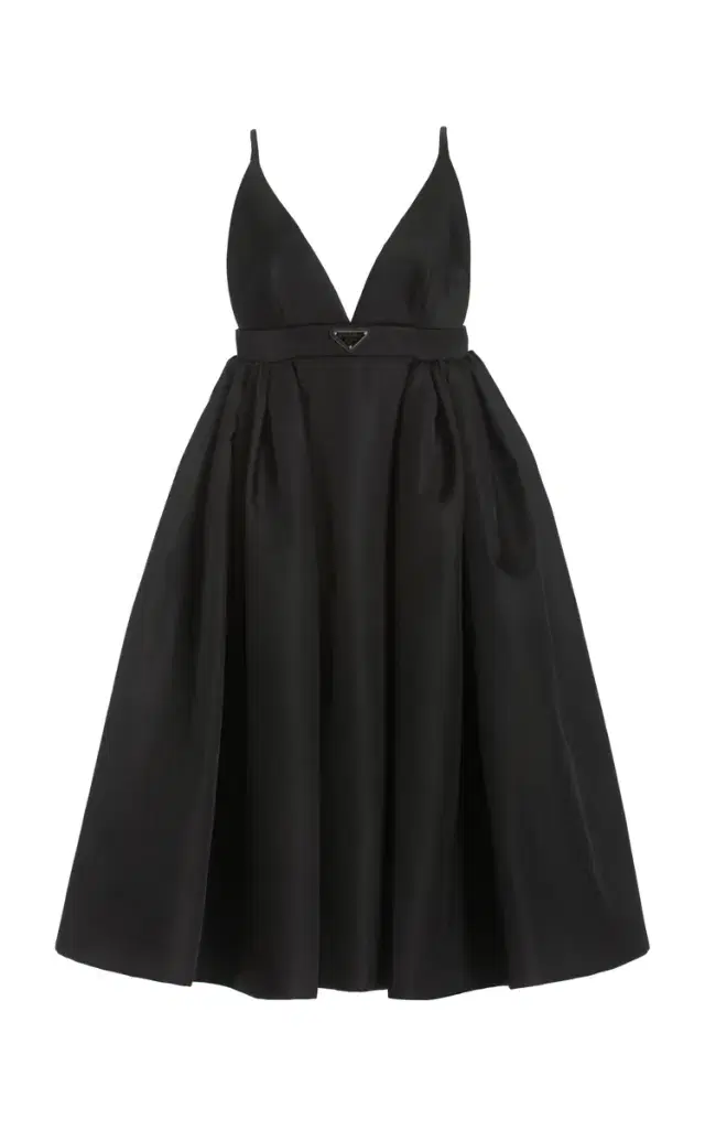 Prada Logo-Detailed Nylon Gabardine Midi Dress
