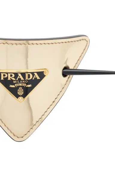 Prada Logo-Detailed Leather Hair Clip | Thumbnail 3 Prada Logo-Detailed Leather Hair Clip | Thumbnail 3