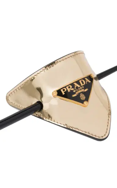 Prada Logo-Detailed Leather Hair Clip | Thumbnail 4 Prada Logo-Detailed Leather Hair Clip | Thumbnail 4