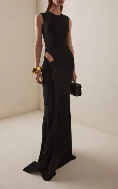 Alex Perry Cut-out Draped Jersey Gown | Thumbnail 2 Alex Perry Cut-out Draped Jersey Gown | Thumbnail 2