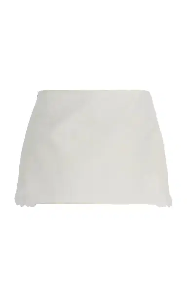 Miu Miu Lace-Detailed Linen-Cotton Mini Skirt | Thumbnail 6