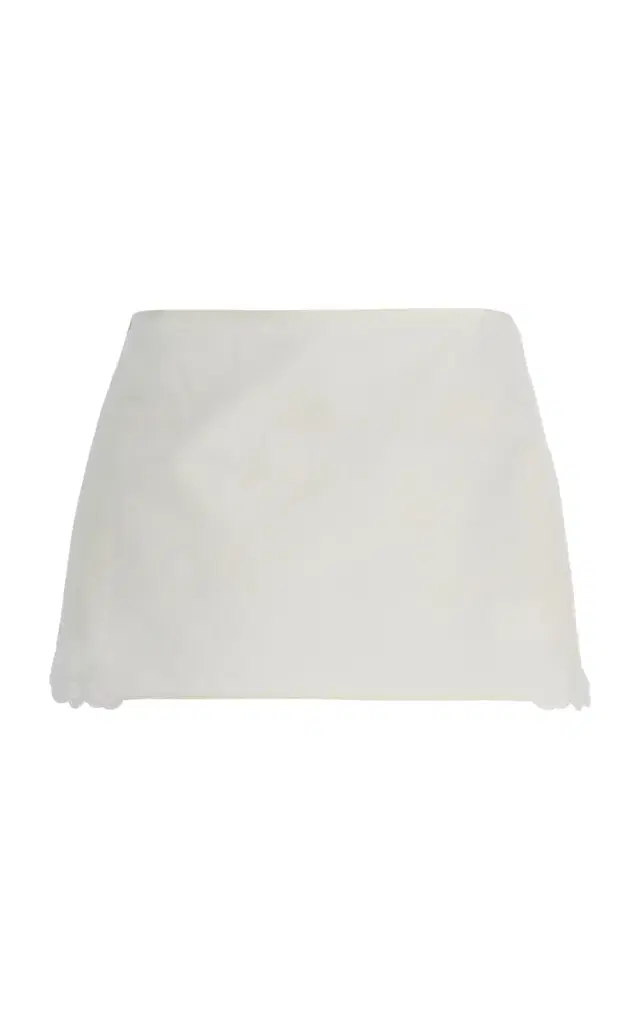 Lace-Detailed Linen-Cotton Mini Skirt