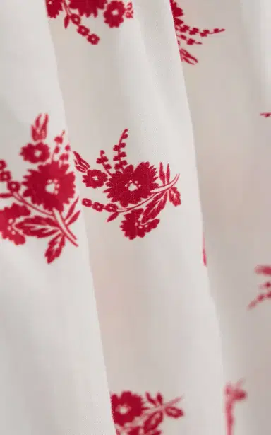 Miu Miu Button-Detailed Floral Cotton-Linen Midi Dress | Thumbnail 5