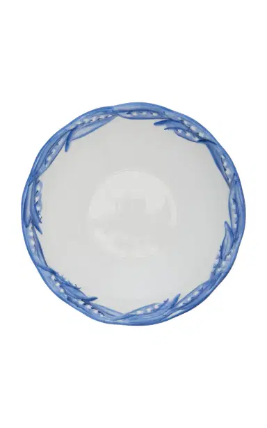 Moda Domus Lily Of The Valley Ceramic Serving Bowl - Blue | Thumbnail 2