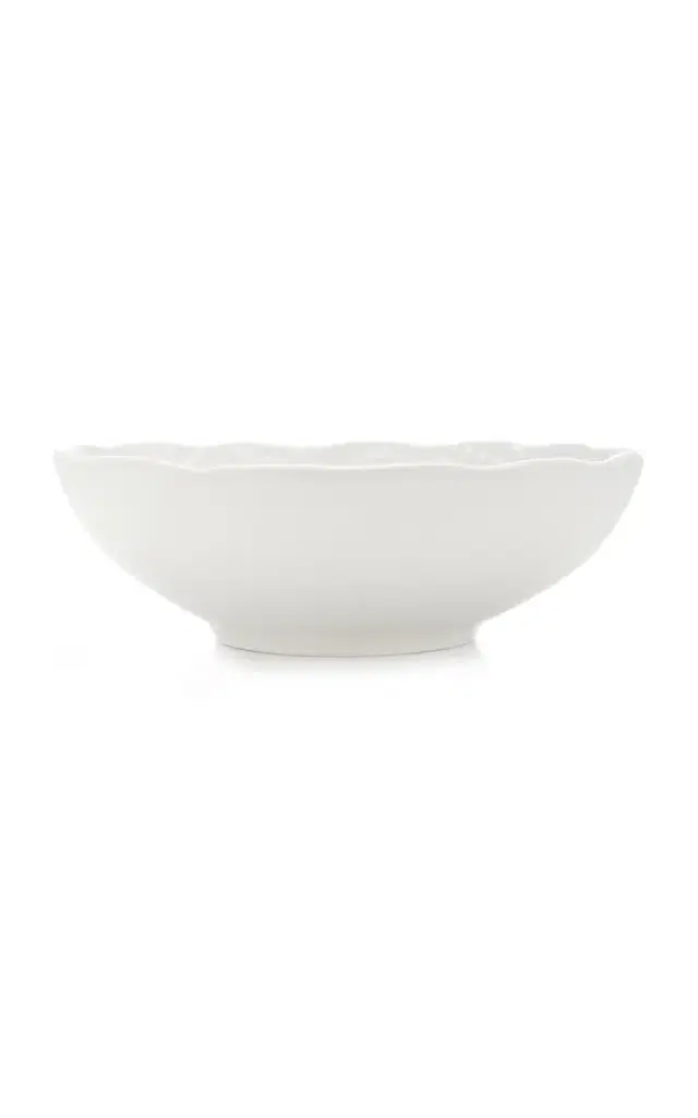 Lily Of The Valley Ceramic Serving Bowl - White