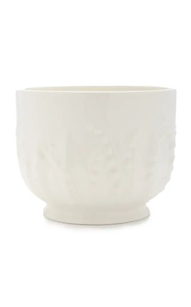 Lily Of The Valley Large Ceramic Cachepot - White