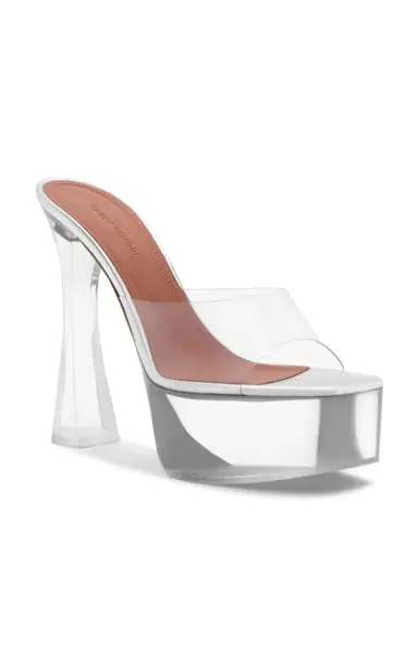 Amina Muaddi Dalida PVC Platform Mules | Thumbnail 3 Amina Muaddi Dalida PVC Platform Mules | Thumbnail 3