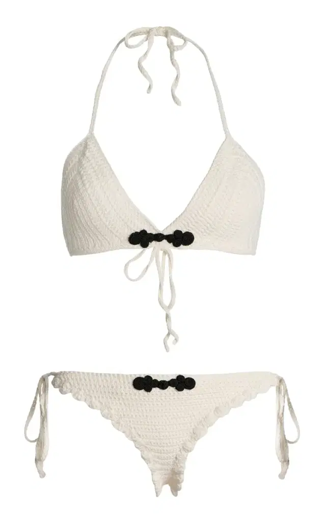 The Garment Plage Pointelle-Knit Organic Cotton Bikini