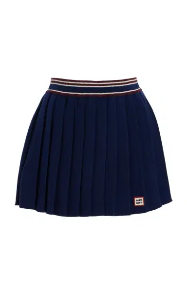 Miu Miu Pleated Wool-Cashmere Mini Skirt | Thumbnail 1