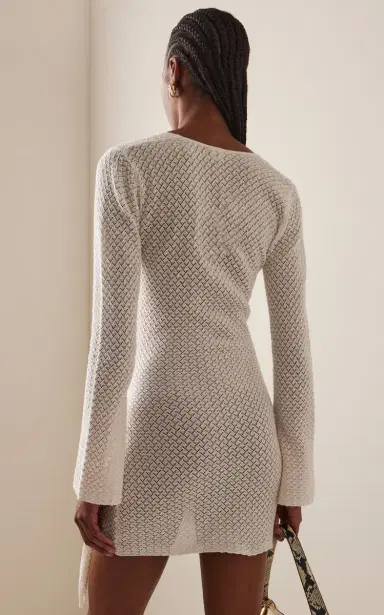 THE GARMENT Tanzania Tie-Detailed Pointelle-Knit Organic Cotton Mini Dress | Thumbnail 4 THE GARMENT Tanzania Tie-Detailed Pointelle-Knit Organic Cotton Mini Dress | Thumbnail 4