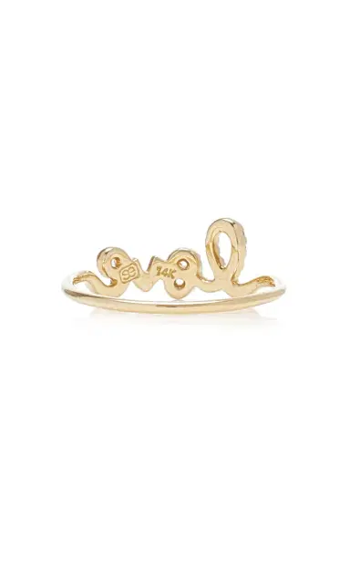 Sydney Evan Love Script Gold Diamond Ring | Thumbnail 5 Sydney Evan Love Script Gold Diamond Ring | Thumbnail 5