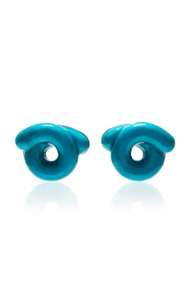 Bea Bongiasca Silver And Ocean Blue Enamel Tarallo Earrings | Thumbnail 1