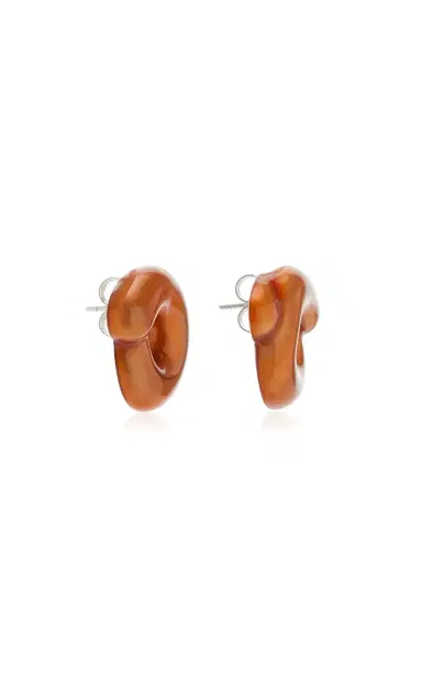 Bea Bongiasca Silver And Savanna Orange Enamel Tarallo Earrings | Thumbnail 3 Bea Bongiasca Silver And Savanna Orange Enamel Tarallo Earrings | Thumbnail 3