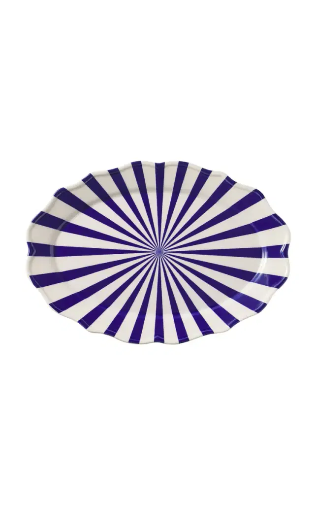 Mafalda Hand-Painted Ceramic Platter - Blue