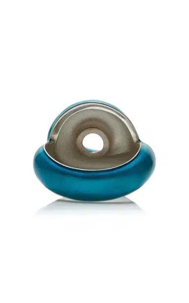 Bea Bongiasca Silver And Ocean Blue Enamel Tarallo Ring | Thumbnail 4