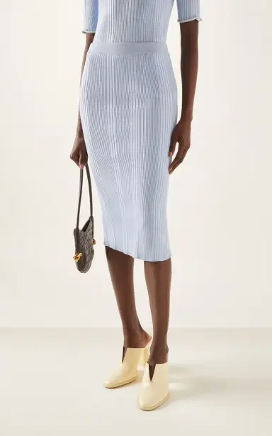 Bottega Veneta Ribbed Cotton Midi Skirt | Thumbnail 3