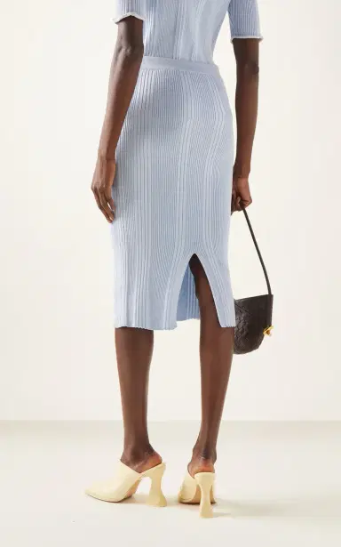 Bottega Veneta Ribbed Cotton Midi Skirt | Thumbnail 4