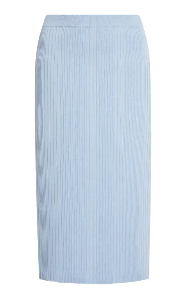 Ribbed Cotton Midi Skirt