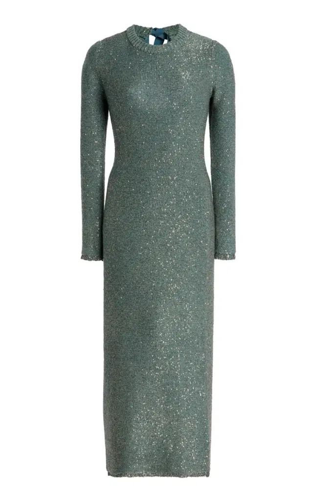 Altuzarra Exclusive Open-Back Sequined Wool-Blend Knit Midi Dress