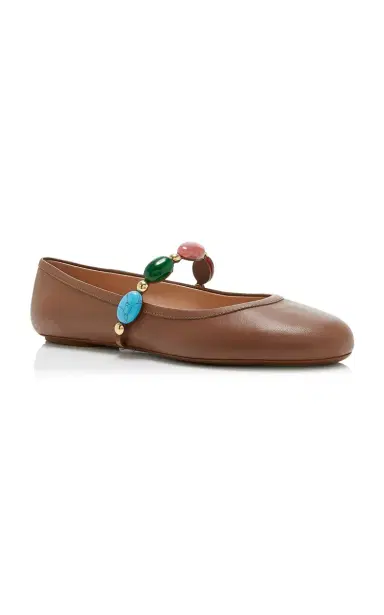 Gianvito Rossi Shanti Leather Mary Jane Flats | Thumbnail 4
