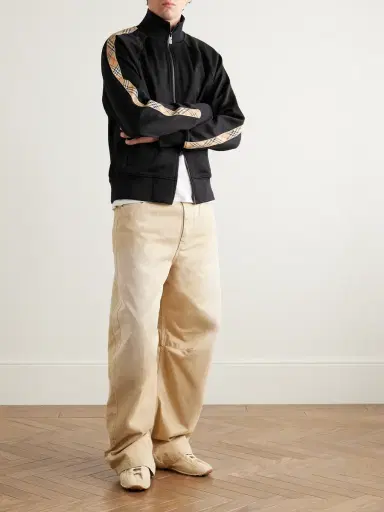 Burberry Checked Jacquard-Trimmed Logo-Embroidered Tech-Jersey Track Jacket - Men | Thumbnail 2 Burberry Checked Jacquard-Trimmed Logo-Embroidered Tech-Jersey Track Jacket - Men | Thumbnail 2