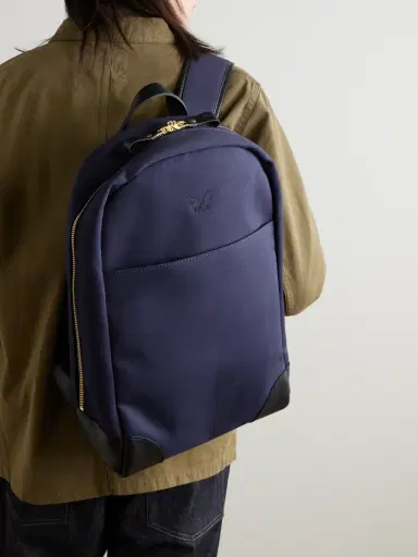 Bennett Winch Logo-Embroidered Leather-Trimmed Cotton-Canvas Backpack - Men | Thumbnail 2 Bennett Winch Logo-Embroidered Leather-Trimmed Cotton-Canvas Backpack - Men | Thumbnail 2