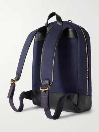Bennett Winch Logo-Embroidered Leather-Trimmed Cotton-Canvas Backpack - Men | Thumbnail 3 Bennett Winch Logo-Embroidered Leather-Trimmed Cotton-Canvas Backpack - Men | Thumbnail 3