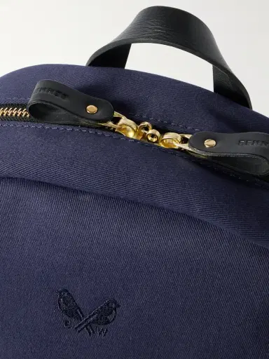 Bennett Winch Logo-Embroidered Leather-Trimmed Cotton-Canvas Backpack - Men | Thumbnail 4 Bennett Winch Logo-Embroidered Leather-Trimmed Cotton-Canvas Backpack - Men | Thumbnail 4