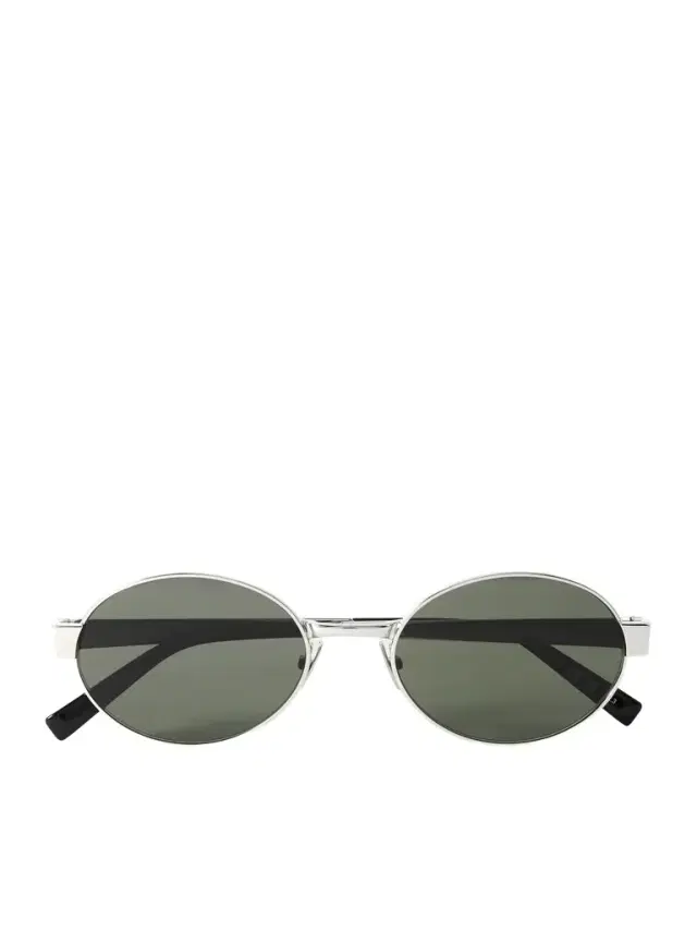 Oval-Frame Silver-Tone Sunglasses - Men