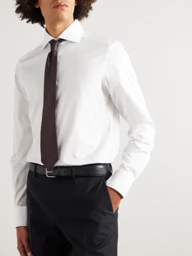 Zegna Cutaway-Collar Cotton-Twill Shirt - Men | Thumbnail 2 Zegna Cutaway-Collar Cotton-Twill Shirt - Men | Thumbnail 2