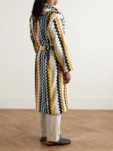 Missoni Home Curt Striped Cotton-Terry Jacquard Hooded Robe - Men | Thumbnail 3 Missoni Home Curt Striped Cotton-Terry Jacquard Hooded Robe - Men | Thumbnail 3