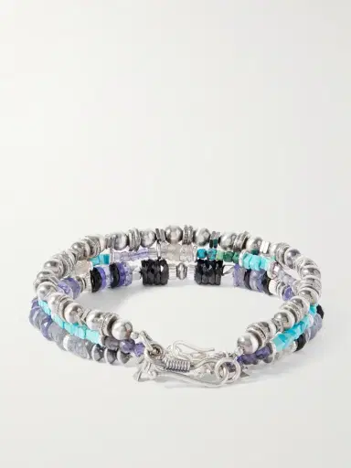 Peyote Bird Set of Three Sterling Silver Multi-Stone Beaded Bracelets - Men | Thumbnail 3 Peyote Bird Set of Three Sterling Silver Multi-Stone Beaded Bracelets - Men | Thumbnail 3