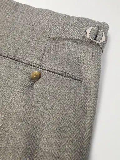 Ralph Lauren Purple Label Gregory Tapered Herringbone Linen, Silk and Cotton-Blend Trousers - Men | Thumbnail 5 Ralph Lauren Purple Label Gregory Tapered Herringbone Linen, Silk and Cotton-Blend Trousers - Men | Thumbnail 5