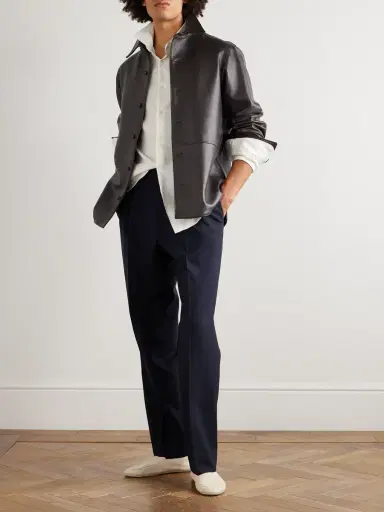 Zegna Cotton and Cashmere-Blend Twill Shirt - Men | Thumbnail 2