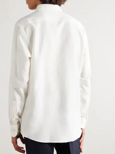 Zegna Cotton and Cashmere-Blend Twill Shirt - Men | Thumbnail 4