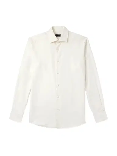 Zegna Cotton and Cashmere-Blend Twill Shirt - Men | Thumbnail 1