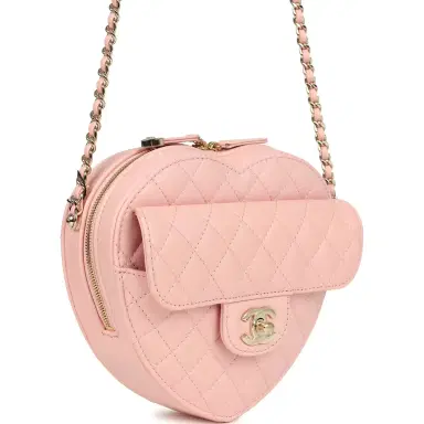 Chanel Chanel CC In Love Large Heart Bag with Chain Light Pink Lambskin Light Gold Hardware | Thumbnail 2 Chanel Chanel CC In Love Large Heart Bag with Chain Light Pink Lambskin Light Gold Hardware | Thumbnail 2