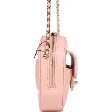 Chanel Chanel CC In Love Large Heart Bag with Chain Light Pink Lambskin Light Gold Hardware | Thumbnail 3 Chanel Chanel CC In Love Large Heart Bag with Chain Light Pink Lambskin Light Gold Hardware | Thumbnail 3