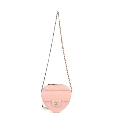 Chanel Chanel CC In Love Large Heart Bag with Chain Light Pink Lambskin Light Gold Hardware | Thumbnail 6 Chanel Chanel CC In Love Large Heart Bag with Chain Light Pink Lambskin Light Gold Hardware | Thumbnail 6