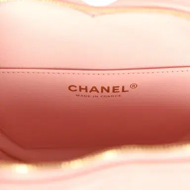 Chanel Chanel CC In Love Large Heart Bag with Chain Light Pink Lambskin Light Gold Hardware | Thumbnail 9 Chanel Chanel CC In Love Large Heart Bag with Chain Light Pink Lambskin Light Gold Hardware | Thumbnail 9