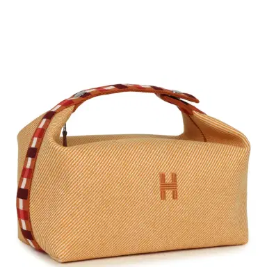 HERMÈS Hermes Bride A Brac Carre Case GM Fauve Merino Wool Palladium Hardware | Thumbnail 2 HERMÈS Hermes Bride A Brac Carre Case GM Fauve Merino Wool Palladium Hardware | Thumbnail 2