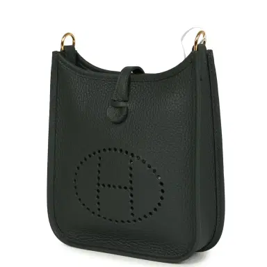 HERMÈS Hermes Evelyne TPM Vert Mangrove Clemence Gold Hardware | Thumbnail 5 HERMÈS Hermes Evelyne TPM Vert Mangrove Clemence Gold Hardware | Thumbnail 5